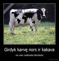 Girdyk karvę nors ir kakava - vis vien neišmelsi šokolado