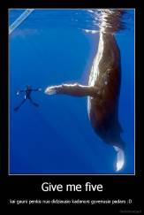 Give me five - kai gauni penkis nuo didziausio kadanors gyvenusio padaro :D 