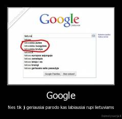 Google - Nes tik ji geriausiai parodo kas labiausiai rupi lietuviams