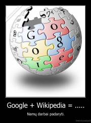 Google + Wikipedia = ..... - Namų darbai padaryti.