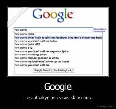 Google - rasi atsakymus į visus klausimus