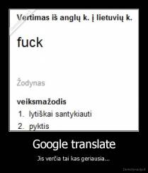 Google translate - Jis verčia tai kas geriausia...