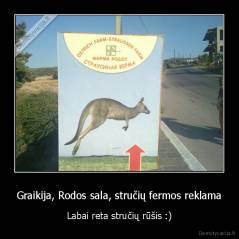 Graikija, Rodos sala, stručių fermos reklama - Labai reta stručių rūšis :)