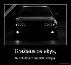 Gražiausios akys, - tik nebūtina to suprasti tiesiogiai