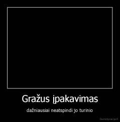 Gražus įpakavimas - dažniausiai neatspindi jo turinio