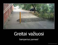 Greitai važiuosi - bamperius pamesi!