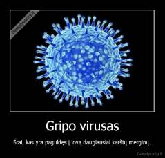 Gripo virusas - Štai, kas yra paguldęs į lovą daugiausiai karštų merginų.