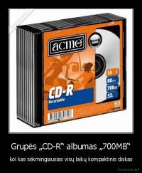Grupės „CD-R“ albumas „700MB“ - kol kas sėkmingiausias visų laikų kompaktinis diskas