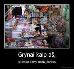 Grynai kaip aš, - kai reikia daryti namų darbus.