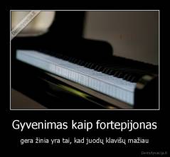 Gyvenimas kaip fortepijonas - gera žinia yra tai, kad juodų klavišų mažiau