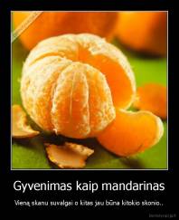 Gyvenimas kaip mandarinas - Vieną skanu suvalgai o kitas jau būna kitokio skonio..