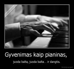 Gyvenimas kaip pianinas,  - juoda balta, juoda balta… ir dangtis.