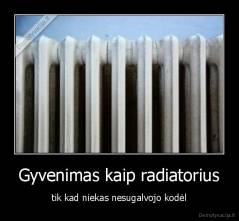 Gyvenimas kaip radiatorius - tik kad niekas nesugalvojo kodėl