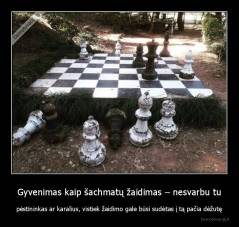Gyvenimas kaip šachmatų žaidimas – nesvarbu tu - pėstininkas ar karalius, vistiek žaidimo gale būsi sudėtas į tą pačia dėžutę