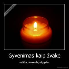 Gyvenimas kaip žvakė - sužiba,nukrenta,užgęsta.