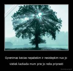 Gyvenimas keicias nepabekim ir nesislepkim nuo jo  - vistiek kazkada mum prie jo reiks priprasti