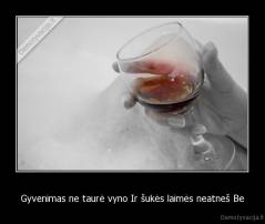 Gyvenimas ne taurė vyno Ir šukės laimės neatneš Be - 