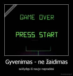 Gyvenimas - ne žaidimas - suklydęs iš naujo nepradėsi