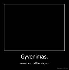 Gyvenimas, - neskubek ir džiaukis juo.