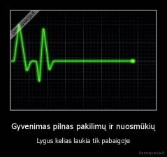 Gyvenimas pilnas pakilimų ir nuosmūkių - Lygus kelias laukia tik pabaigoje