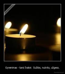 Gyvenimas - tarsi žvakė:  Sužibo, nukrito, užgeso. - 