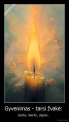 Gyvenimas - tarsi žvakė:  - Sužibo, nukrito, užgeso... 
