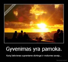 Gyvenimas yra pamoka. - Kurią kiekvienas suprantame skirtingai ir mokomes savaip...