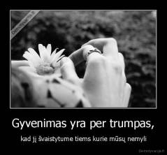 Gyvenimas yra per trumpas, - kad jį švaistytume tiems kurie mūsų nemyli