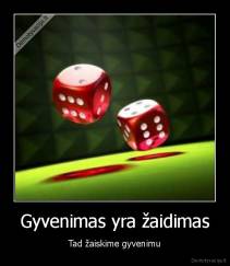 Gyvenimas yra žaidimas - Tad žaiskime gyvenimu