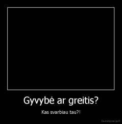 Gyvybė ar greitis? - Kas svarbiau tau?!