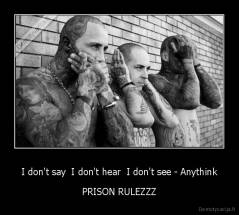 I don't say  I don't hear  I don't see - Anythink - PRISON RULEZZZ