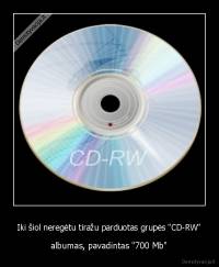 Iki šiol neregėtu tiražu parduotas grupės "CD-RW" - albumas, pavadintas "700 Mb"