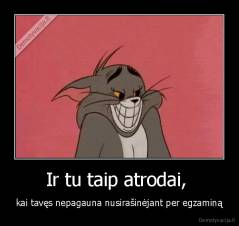 Ir tu taip atrodai,  - kai tavęs nepagauna nusirašinėjant per egzaminą