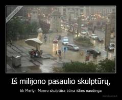 Iš milijono pasaulio skulptūrų, - tik Merlyn Monro skulptūra būna išties naudinga