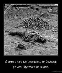 Iš tikrūjų karą įvertinti galėtu tik žuvusieji; - jie vieni išgyveno viską iki galo.