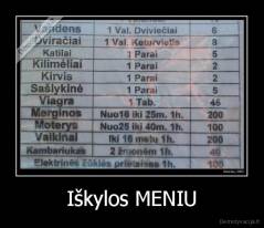 Iškylos MENIU - 