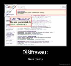 Iššifravau: - Nėra mėsos