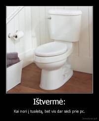 Ištvermė: - Kai nori į tualetą, bet vis dar sėdi prie pc.
