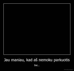 Jau maniau, kad aš nemoku parkuotis - Bet...