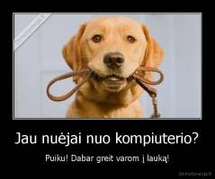 Jau nuėjai nuo kompiuterio? - Puiku! Dabar greit varom į lauką!