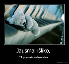 Jausmai išliko,  - Tik prasmės nebematau..