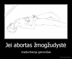 Jei abortas žmogžudystė - masturbacija genocidas
