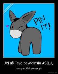 Jei aš Tave pavadinsiu ASILU, - nesupyk, išeik pasiganyti