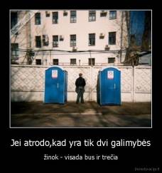 Jei atrodo,kad yra tik dvi galimybės - žinok - visada bus ir trečia