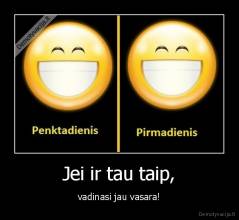 Jei ir tau taip, - vadinasi jau vasara!