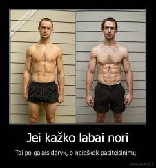 Jei kažko labai nori - Tai po galais daryk, o neieškok pasiteisinimų !