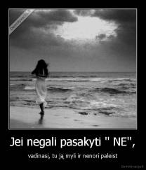 Jei negali pasakyti '' NE'', - vadinasi, tu ją myli ir nenori paleist