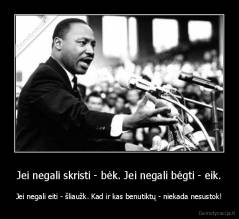 Jei negali skristi - bėk. Jei negali bėgti - eik. - Jei negali eiti - šliaužk. Kad ir kas benutiktų - niekada nesustok!