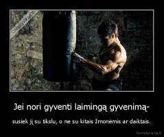 Jei nori gyventi laimingą gyvenimą- - susiek jį su tikslu, o ne su kitais žmonėmis ar daiktais.