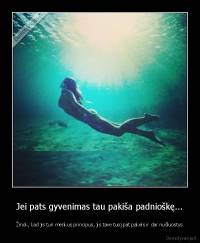 Jei pats gyvenimas tau pakiša padnioškę... - Žinok, kad jis turi menkus principus, jis tave tuoj pat pakels ir dar nušluostys